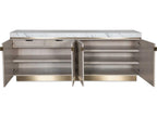 Cadence Credenza with Carrara Marble Top in Sand Cerused