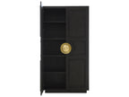 Cadence Mocha Wood Wardrobe with Antique Brass Hardware