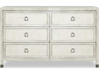 Curate Atlas Six Drawer Dresser in Off White with Raffia