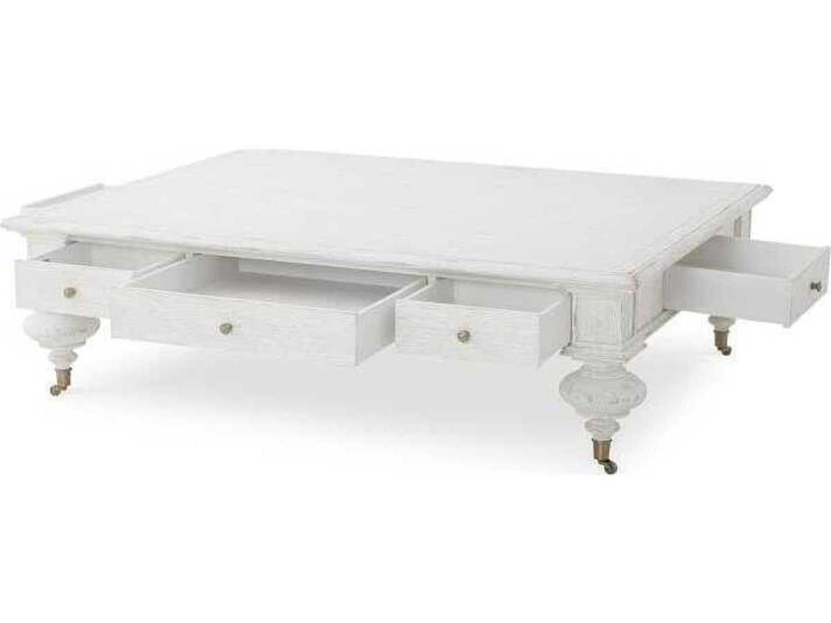 Monarch Rectangle Coffee Table Oak and Veneer White Wash Finish
