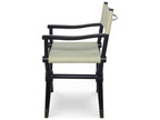 Minnelli Upholstered Leather Dining Arm Chair in Coconut and Black