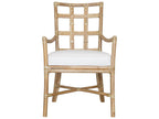 Seville Rattan Upholstered Arm Dining Chair