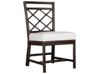 X And Diamond Rattan Upholstered Armless Dining Side Chair