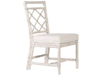 X And Diamond Rattan Upholstered Armless Dining Side Chair