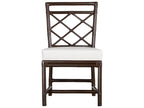 X And Diamond Rattan Upholstered Armless Dining Side Chair