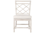 X And Diamond Rattan Upholstered Armless Dining Side Chair