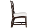 X And Diamond Rattan Upholstered Armless Dining Side Chair