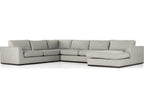 Centrale 4-Piece Modular Poly Linen Blend Sectional Sofa in Aldred Silver