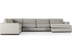 Centrale 4-Piece Modular Poly Linen Blend Sectional Sofa in Aldred Silver