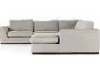 Centrale 4-Piece Modular Poly Linen Blend Sectional Sofa in Aldred Silver