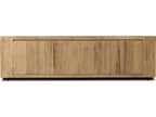 Wesson Abaso 94-Inch Hardwood Media Console in Black Rustic Wormwood Oak