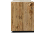 Wesson Abaso 94-Inch Hardwood Media Console in Black Rustic Wormwood Oak
