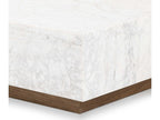 Hughes Masera Rectangular Coffee Table in White Carrara Marble
