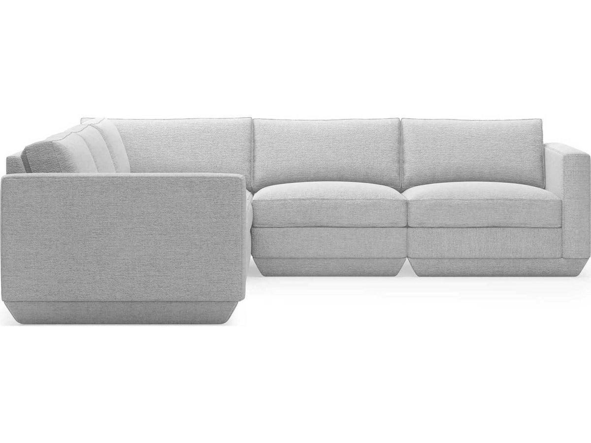 Podium 5-Piece Modular Sectional Sofa in Bayview Silver