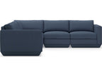 Podium 5-Piece Modular Upholstered Sectional Sofa in Hannah Navy