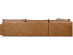 Sola L-Shape Leather Sectional Sofa in Raleigh Chestnut Brown