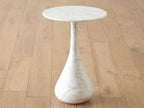 Dea Round Marble Grey White End Table