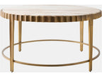 Liberty Round Marble Vintage Brass Honed Coffee Table