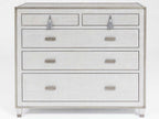 Argento 5-Drawer Chest with Silvered Raffia and Pewter Trim