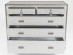 Argento 5-Drawer Chest with Silvered Raffia and Pewter Trim
