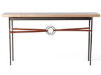 Equus Rectangular Console Table with Maple Top and Leather Accents