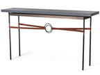 Equus Rectangular Console Table with Maple Top and Leather Accents