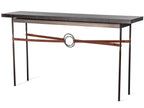 Equus Rectangular Console Table with Maple Top and Leather Accents