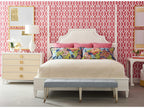 Trellis Upholstered Mazie Queen Poster Bed Sugar Ash Wood