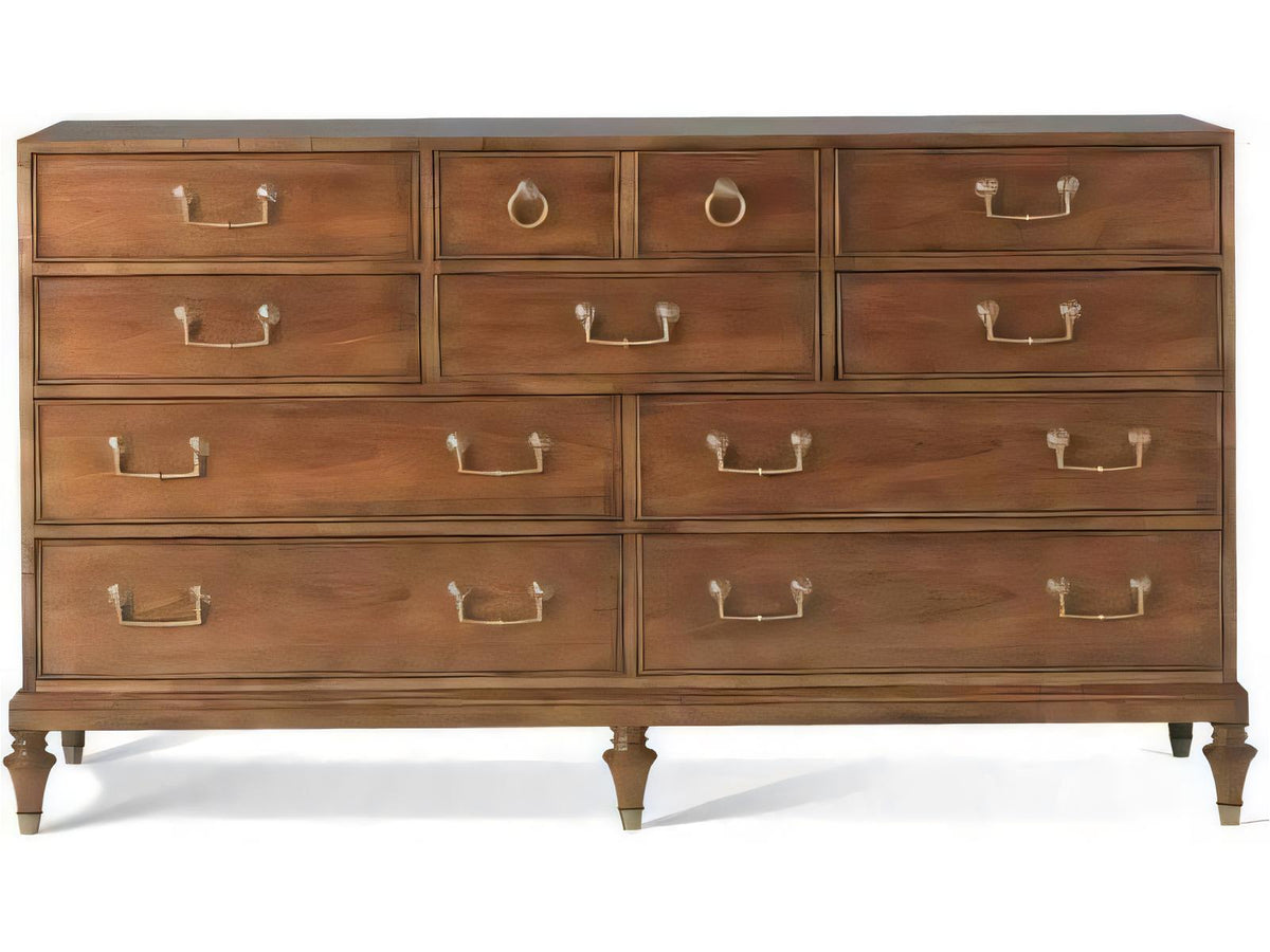 Metropolitan Classics Brown Cherry Wood 10-Drawer Triple Dresser