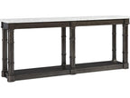 Reimagine Rectangular Console Table with Volakas Stone Top and Black Nickel Finish