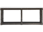 Reimagine Rectangular Console Table with Volakas Stone Top and Black Nickel Finish