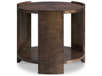 Belvedere Round Wood End Table with Shelf