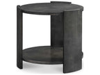 Belvedere Round Wood End Table with Shelf
