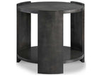 Belvedere Round Wood End Table with Shelf