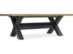 Big Sky Trestle Extendable Rectangle Dining Table Vintage Natural and Charred Timber