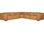 Fresco 5-Piece Power Reclining Leather Sectional in Brown