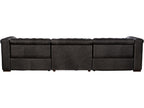 Savion Grandier 3-Seat Power Reclining Sofa with Power Headrest in Bellagio Gravel Leather