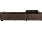 Savion Deux 5-Seat Power Reclining Leather Sectional in West Saddlewood Brown