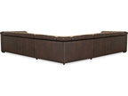 Savion Deux 5-Seat Power Reclining Leather Sectional in West Saddlewood Brown