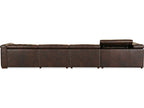 Savion Deux 6-Seat Power Reclining Sectional Sofa in West Saddlewood Leather