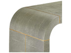 Sutherland Rectangular Console Table with Sorrel Grey Shagreen and Brushed Brass