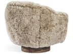 Simone Swivel Beige Leather Accent Chair