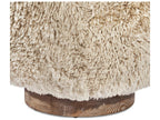 Simone Swivel Beige Leather Accent Chair