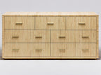 Livia 7-Drawers Double Dresser in Natural Sisal and Champagne Silver