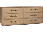 Clement 6-Drawer Double Dresser Natural Mahogany Washed Taupe Finish