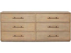 Clement 6-Drawer Double Dresser Natural Mahogany Washed Taupe Finish