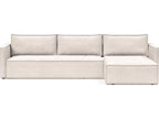 Living Newilla 3-Seat Adario Basmati Beige Upholstered Sectional Sofa Bed with Storage