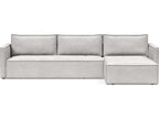 Living Newilla Adario Fog Gray Upholstered Sectional Sofa Bed with Lounger and Slim Arms