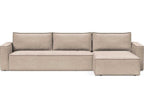 Living Newilla Sectional Sofa Bed with Standard Arms Adario Taupe Fabric