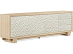 Water Pelagic Cast Metal Entertainment Console in White Washed Oak